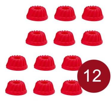 Imagem de Kit 12un forma mini bolo cupcake bolinho muffin silicone - YAZI
