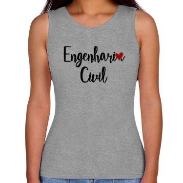 Imagem de Regata Feminina Engenharia Civil - Foca na Moda, Cinza, M