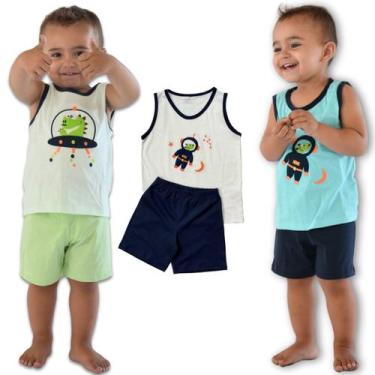 Imagem de Kit 3 Pijamas Infantis Verão Presente dia Das Crianças - Minhoquéce, 1