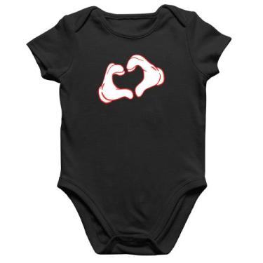 Imagem de Body Bebê Algodão Love Hand - Foca na Moda, Preto, M