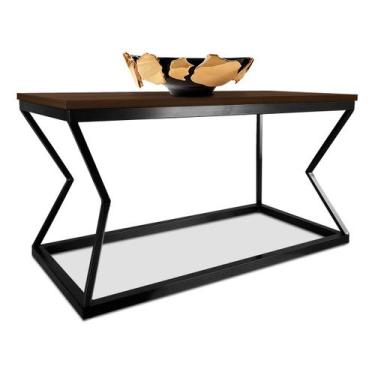 Imagem de Mesa De Centro Mond Retangular Tampo Mdf Sala Decoração Preta/Villandr