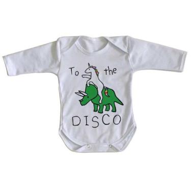 Imagem de body nenê criança roupa bebê manga longa Dinossauro Unicórnio - Empóri