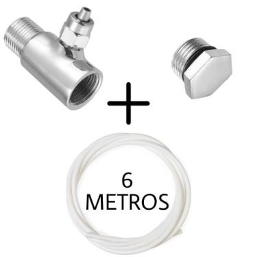 Imagem de Adaptador T Conexão Filtro Purificador de Água com Tampão e Mangueira 