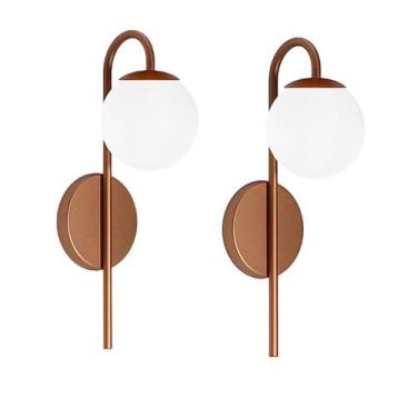 Imagem de Kit 2 Arandelas Parede Luminária Moderna Quarto Cobre Fosco - Arandela