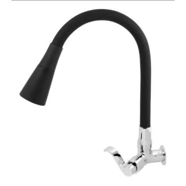 Imagem de torneira gourmet flexivel preta de parede para cozinha banheiro lavand
