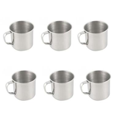 Imagem de 6un Caneca copo alumínio café chá 150ml canequinha cozinha - Yazi