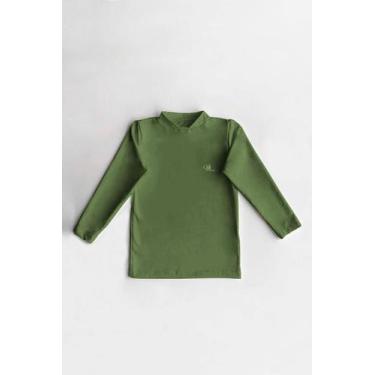 Imagem de Camiseta Térmica Infantil Peluciada Verde Musgo - MProtect, 12