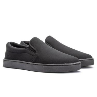 Imagem de Iate Slip On Casual Masculino Preto Lona  Carteira  Cinto - Palmaville