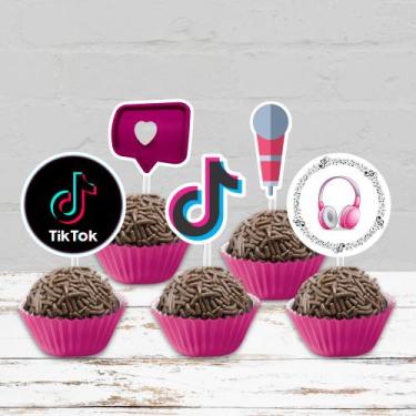 Imagem de 50 Tags Toppers Topos Para Doces Docinhos Tiktok - Oficina do Papel Cr