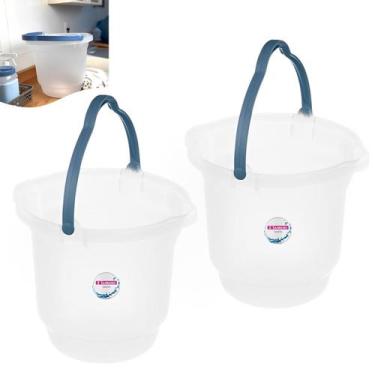 Imagem de Kit 2 Balde Plástico 12 Litros Para Limpeza De Casa Lavandeira Com Alç