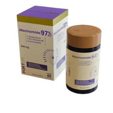 Imagem de NIACINAMIDA 97% TEOR 500MG C/60 CÁPSULAS FORTLIFE DERMo
