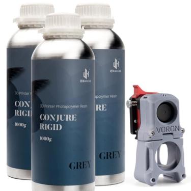 Imagem de Chitu Systems Conjure resina rígida com recursos semelhantes à engenharia para impressão de resina de gadgets funcionais, baixo encolhimento para impressão 3D LCD de figura articulada (cinza, 3000 g)