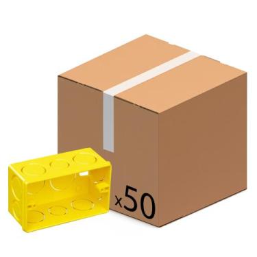 Imagem de Kit c/ 50 Caixa de Luz 4x2 Embutir Amarela - Akato
