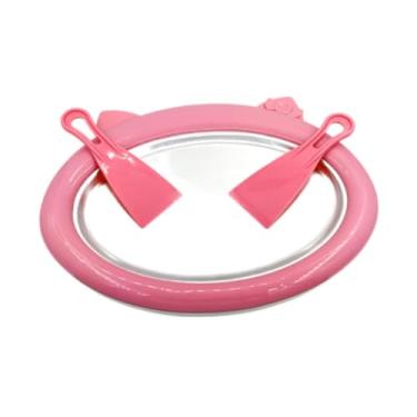 Imagem de WeiLaiKeQi Máquina de iogurte frito laminado máquina de gelo doméstico interativo fabricante de placa de sorvete para sorvete sanduíche sorvete servir, Rosa