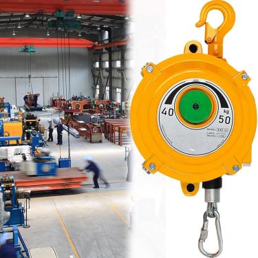 Imagem de Balanceador de mola retrátil, suporte de ferramenta ajustável com gancho e corda de fio de 1,5 m, balanceador de mola de torre para linha de montagem e chão de fábrica, 17 especificações, 40-50 kg