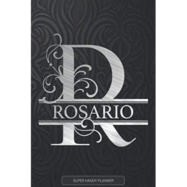 Imagem de Rosario: Monogram Silver Letter R The Rosario Name - Rosario Name Custom Gift Planner Calendar Notebook Journal