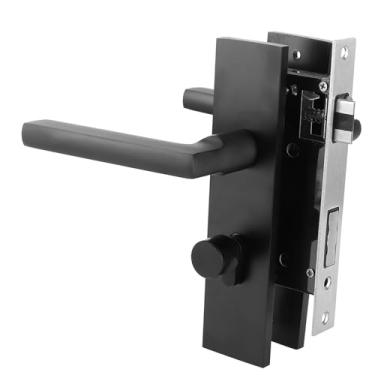 Imagem de Fechadura da Porta do Quarto Fechadura Com Maçaneta de Alumínio Com Espaço Preto para Experiência de Uso Silencioso, Adequada para Várias Portas, Portas de Quarto, Molduras de