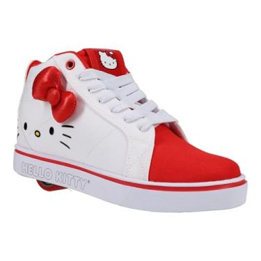 Imagem de HEELYS Sapato de salto médio Hello Kitty Racer feminino, Branco/Vermelho, 22