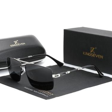 Imagem de Óculos de sol polarizados Retângulo Design uv 400 kingseven, Cinza