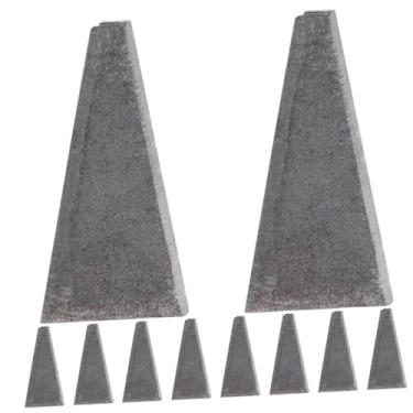 Imagem de jojofuny 10 peças cunha triangular cabo de madeira cunhas práticas cunha martelo acessório ferramenta de reparo cunha de metal cunha resistente cunha de fixação cunha externa cunha de fixação