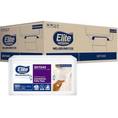 Imagem de Papel Tolha Folha Tripla 2700 Fls Interfolhado Folha Tripla Elite Excellence 18 Pacotes de 150 Fls Cada Toalha de Papel