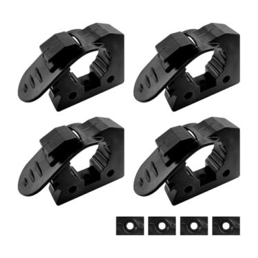 Imagem de DXNQ 4 braçadeiras de borracha de liberação rápida, braçadeiras de montagem de pá para equipamentos de diâmetro de 1 1/7 pol. a 1-3/7 polegadas, suporte de pá para UTVs, caminhões off-road, acessórios