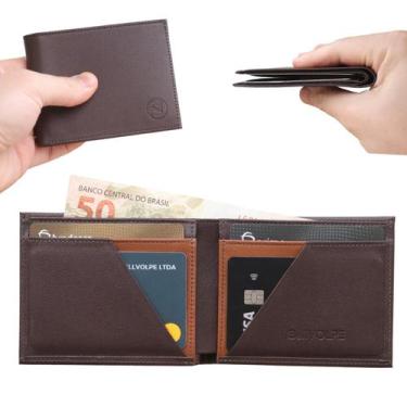 Imagem de Carteira Masculina Horizontal Slim Couro Marca BELLVOLPE, Marrom