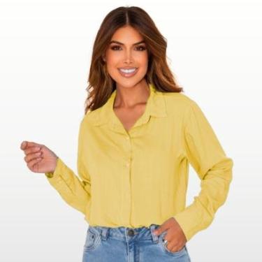 Imagem de Camisas Femininas Social Blusa Manga Longa Moda Feminina Lançamento-Feminino