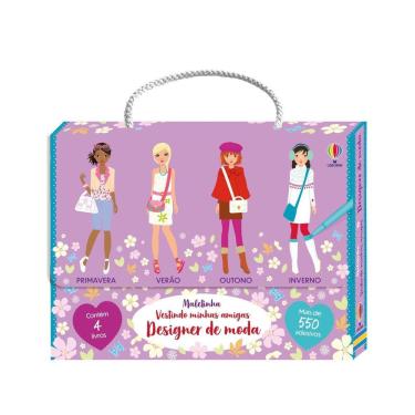 Imagem de Livro de Adesivos Coloridos Infantis | Maletinha Designer de Moda: Estações do Ano | Editora Usborne