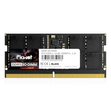 Imagem de Fikwot Memória DDR5 RAM 24GB 4800MHz CL40 1.1V SODIMM 262 pinos Intel AMD compatível com laptop para jogos e uso profissional