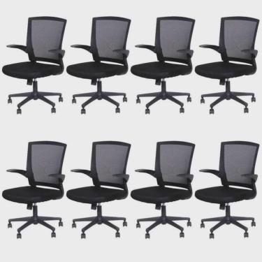 Imagem de Kit 8 Cadeiras para Escritório Diretor com Relax Milão 3314