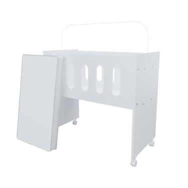 Imagem de Berço Moises Multifuncional Kids Para Quarto Do Bebê Com Rodízios Para Meninos E Meninas Mini Moderno Com Colchão Cor Branco