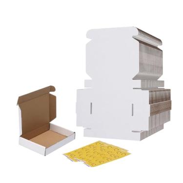Imagem de RLAVBL Conjunto De 50 Caixas Remessa 6X4X1, Caixa Papelão Ondulado Pequena Branca, Correio