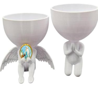 Imagem de Kit Decoração Nossa Senhora de Lourdes Anjinho  Oração - Point da Fe