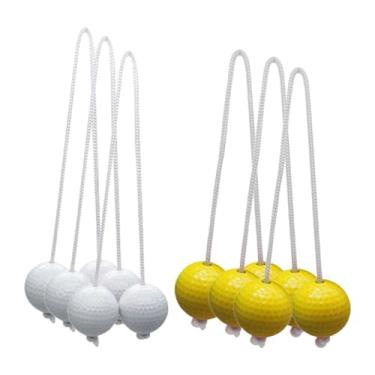 Imagem de kowaku Bolas de escada de 6x bolas de reposição para crianças adultos jogo de golfe prático em atividades internas ou externas Ladder Toss Game, 3 Amarelo E 3 Branco