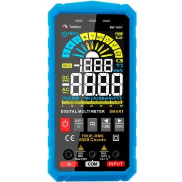 Imagem de Multímetro Digital SM-1600 Minipa CAT III 600V com True RMS, NCV, Lanterna e Medição de...