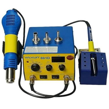 Imagem de Estação de Solda Retrabalho Ar Quente Yaxun 881D Yx-881d 220V 2 Em 1 Digital Amarelo Smd Soprador