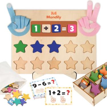 Imagem de Mondily Educational Math Board Learning, Math Manipulatives & Number Counting Blocks for Kids, Addition and Subtraction Counters Math Homeschool Kindergarten Supplies & Birthday Gifts