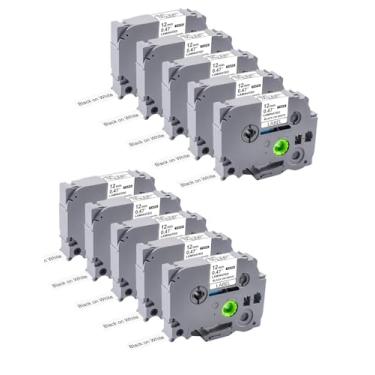 Imagem de Womiten Fita de etiqueta P Touch compatível com fita adesiva Brother 12 mm 0,47 branca Tze-231, laminada, refis para modelo Ptouch PT-D220 D210 H110 D610BT, 1/2 polegada x 8 m, preto sobre branco