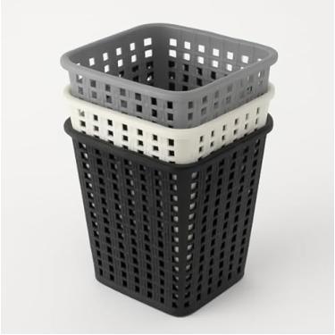 Imagem de Kit 3 Cestos Telada Plástico Organizador Escritório Banheiro Cozinha Lápis Maquiagem Linha Premium M5 Armarinhos