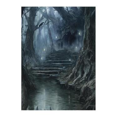 Imagem de Katomula 100 Card Sleeves for MTG with 100 Inner Sleeve, Textured Back Art Sleeves, Fit Standard Size Cards - Swamp