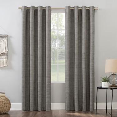 Imagem de Sun Zero Painel de cortina 56583 Brooks trama térmica extrema 100% blackout com ilhós, 132 x 213 cm, marrom-acinzentado/cacau