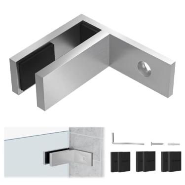 Imagem de Gyykzz Pacote Com 1 Grampo Para Corrimão De Parede Vidro, Suporte Em Formato F Aço Inoxidável 304 Ambientes Internos E Externos, Cerca Acabamento Acetinado, Balaustrada, Varanda