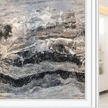 Imagem de Película de janela 3D de mármore, textura de estilo mármore, para porta de vidro, banheiro, sala de estar, L90 x C 190 cm