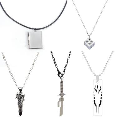 Imagem de DJMANMENGG Colar de anime Jujitsu Kaisen Toji Go-jo Satoru Aoi Todo Sukuna Colar de dedo Jjk Toji Fushiguro Merch 5 peças