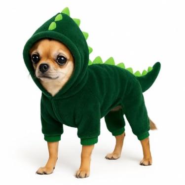 Imagem de Fantasia de Dinossauro para Cachorro e Gato Roupa Pet (Médio (M))