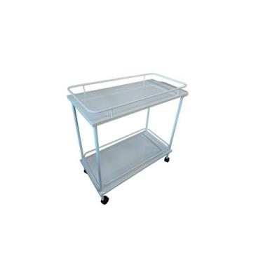 Imagem de Carro Curativo Hospitalar Esmaltado Mesa Auxiliar Com Rodízios - Metal