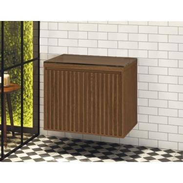 Imagem de Gabinete Para Banheiro Ripado 60 Freijó Sem Cuba - Astral Design