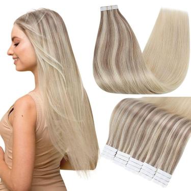 Imagem de Fita adesiva Full Shine para extensões de cabelo de 45 cm, cabelo humano, 20 unidades, 50 g
