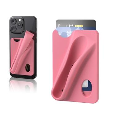 Imagem de Rookii Capa de telefone com suporte de brilho labial, suporte de cartão adesivo de silicone para telefone com suporte de brilho labial, linda capa de telefone carteira e brilho ou protetor labial